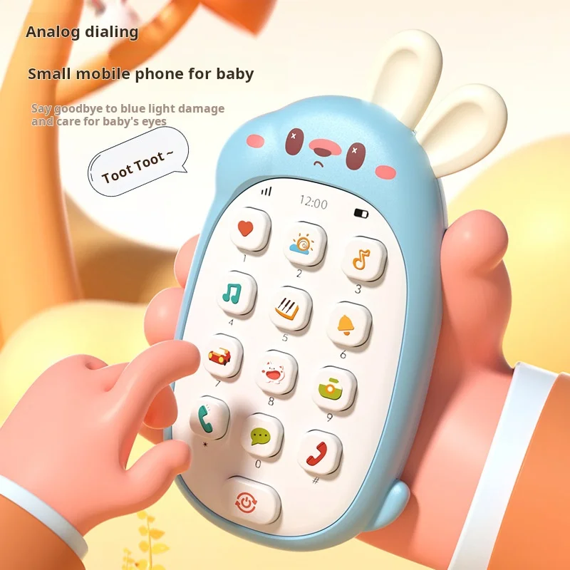 Baby Teether Simulation Mobile Phone 0-1 Year Old Children Music Phone Toy Early Education Educational Story Machine