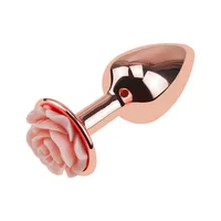 Analplug aus Metall mit Rosenblütenbasis, Buttplug aus Edelstahl für Anfänger, Petite Rose Butt Jewelry Sexspielzeug für Erwachsene 3