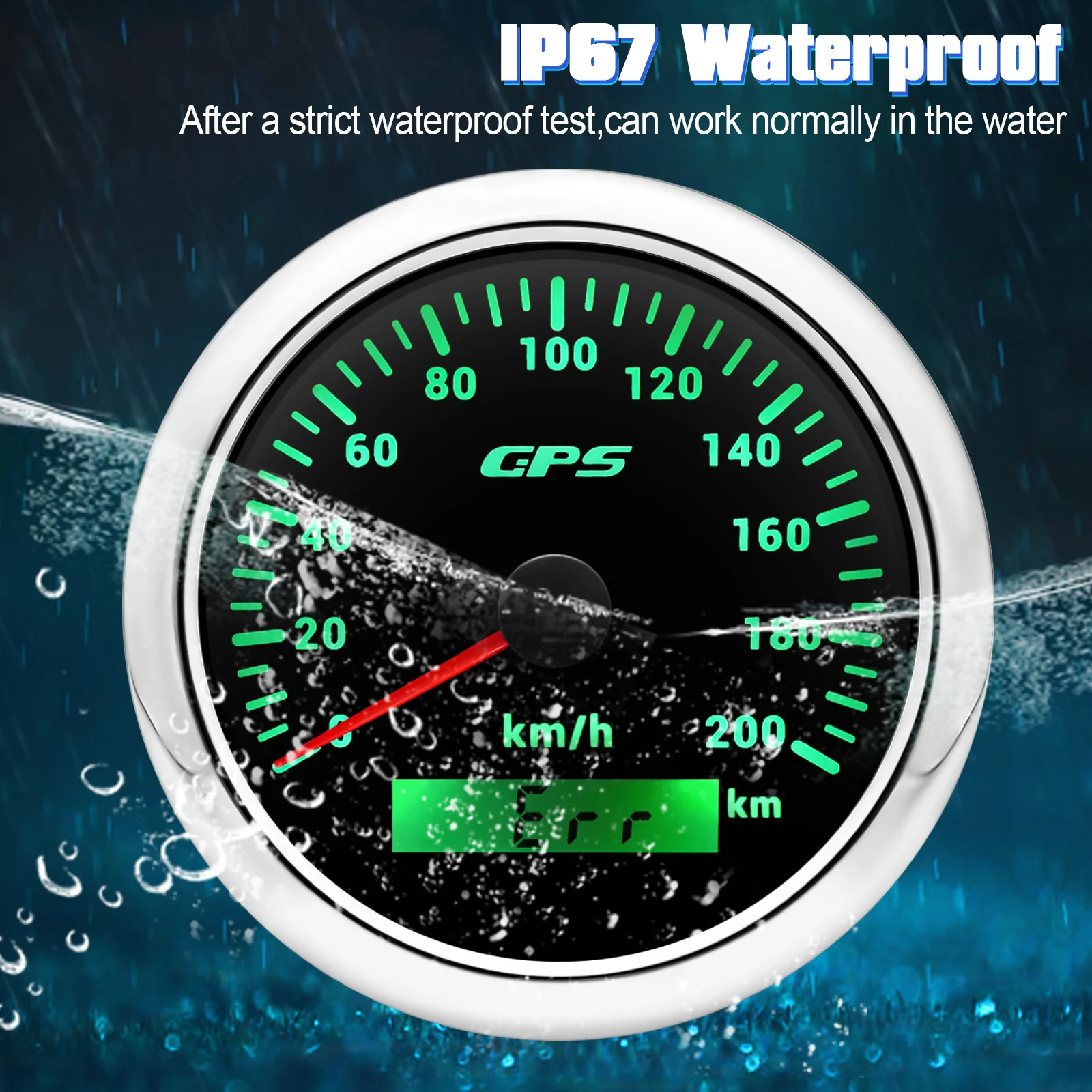 30KHM 60KMH 80KMH 120KMH 200KMH GPS Speedometer Gauge with Antenna 85mm Speed Odometer for Auto Car Boat Yacht RV 12V 24V Custom speed meter speed gauges