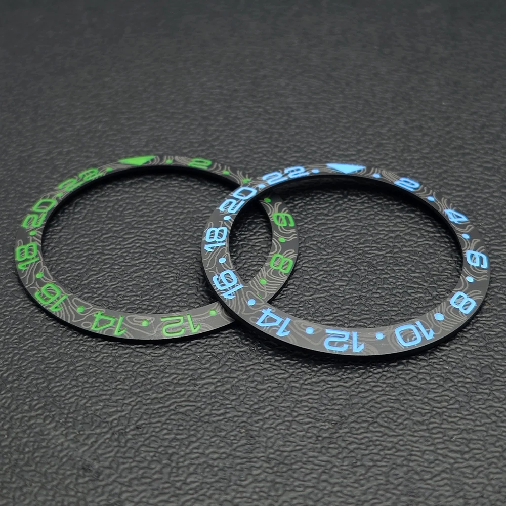 Ceramic Slope Watch Bezel with Carbon Fiber Texture
