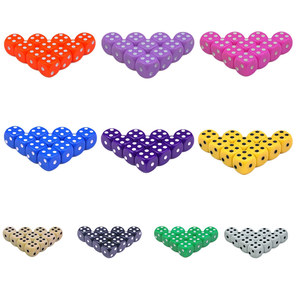 

Dice Set 6 Sided dice Game 16mm 10 PCS D6 for Board Games & Teaching Math Classroom Accessories RPG