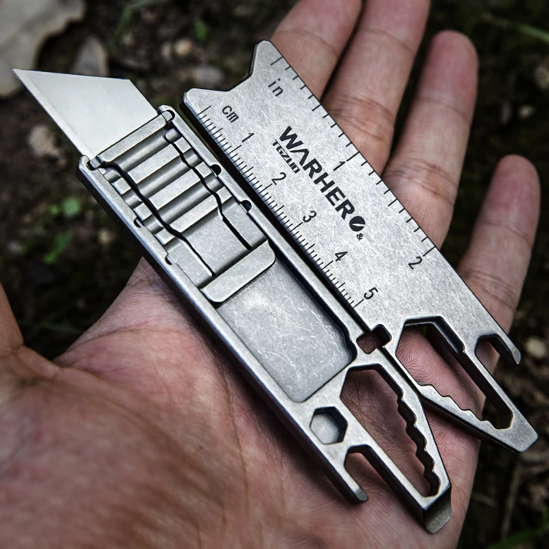 Titanium Utility Knife Edc Titanium Trapezoidal Blade Titanium