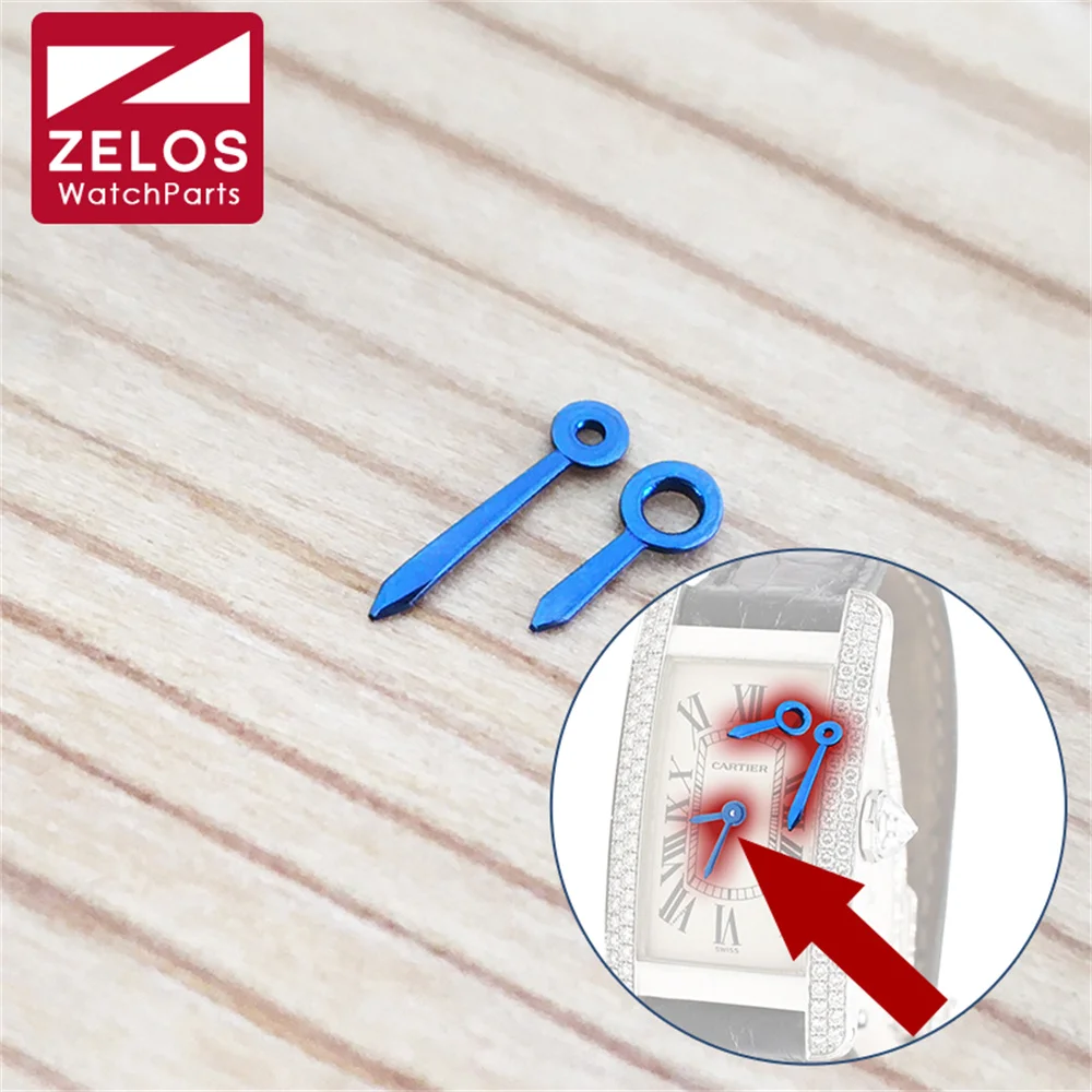 Set Di Lancette Del Minuto Curve Blu Arrosto Per Orologio Cartier Tank Americaine 19X35Mm Cal.157 Moevment