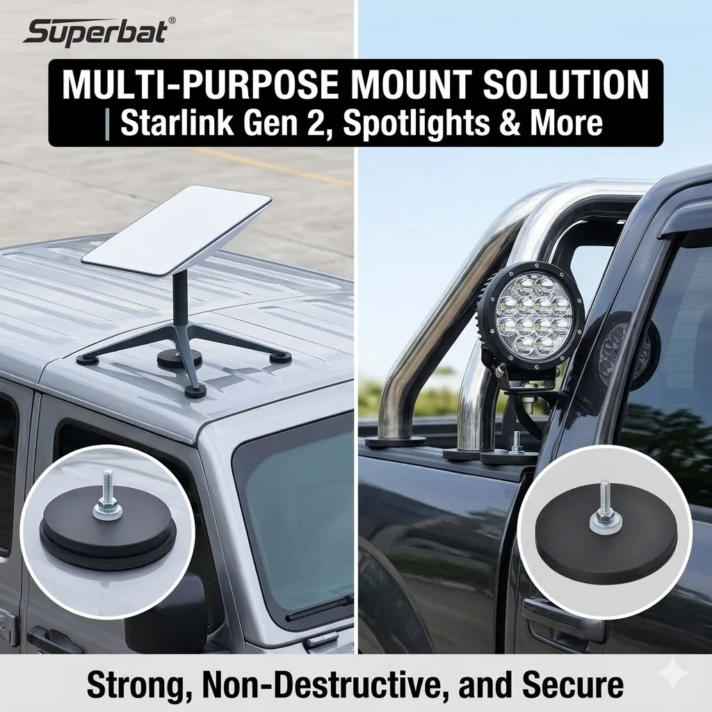 Magnetic Mount Base for Starlink Gen 2 Roof Surface