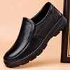 Men's Genuine Leather Shoes Spring Summer Breathable Lace-Up Business Casual Hollow out Sandals for Middle-Aged And Elderly