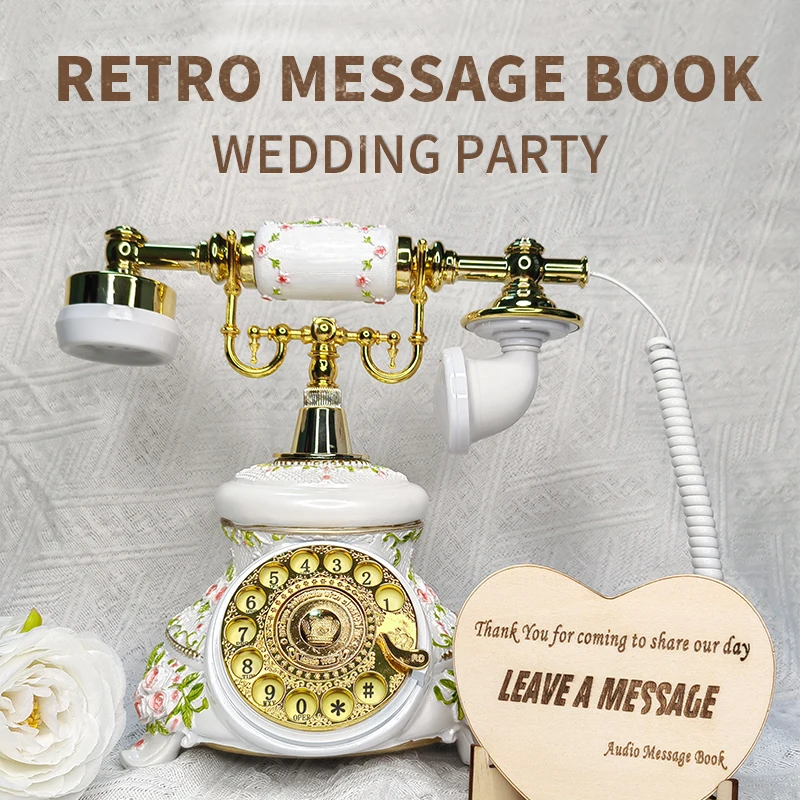 

Newly upgraded retro European audio message book, wedding party, birthday phone, keep your precious blessings