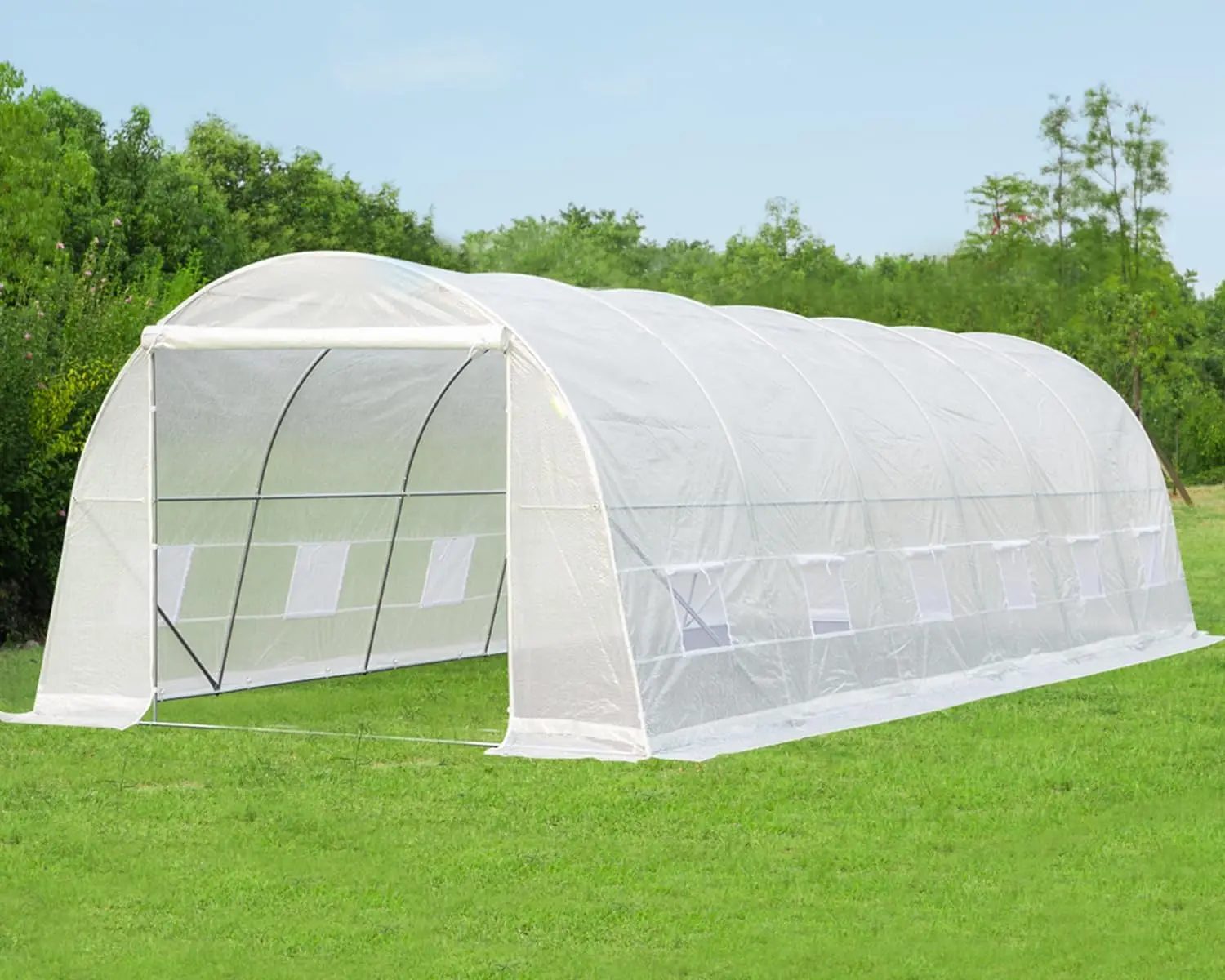 

26' x 10' x 7' Greenhouse Large Gardening Plant Hot House Portable Walking in Tunnel Tent, Green House for Outside Winter Heavy