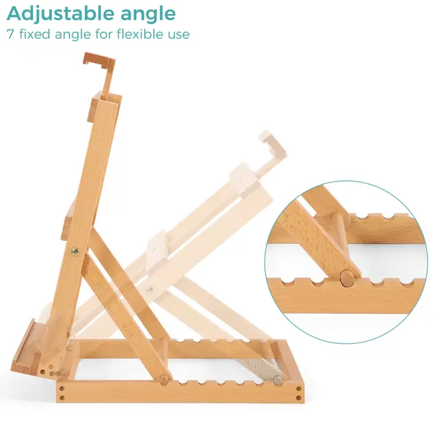Foldable Artist Easel Stand Wood Solid Beech Portable Collapsible Painting Wooden Easel Painting Drawing Canvas Sketchbook 4