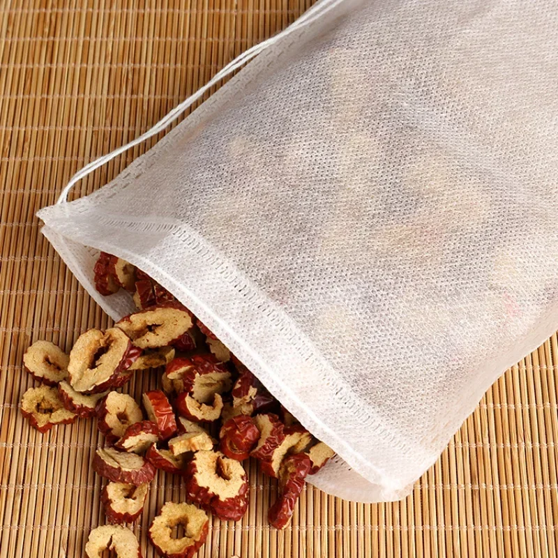 100 Pcs Disposable Tea Bags Filter Bags Tea Infuser String Heal Seal Food Grade Non-woven Fabric