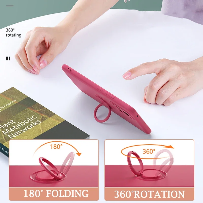 Enhanced Liquid Silicone Ring Holder Phone Case - Sleek and Durable Protection