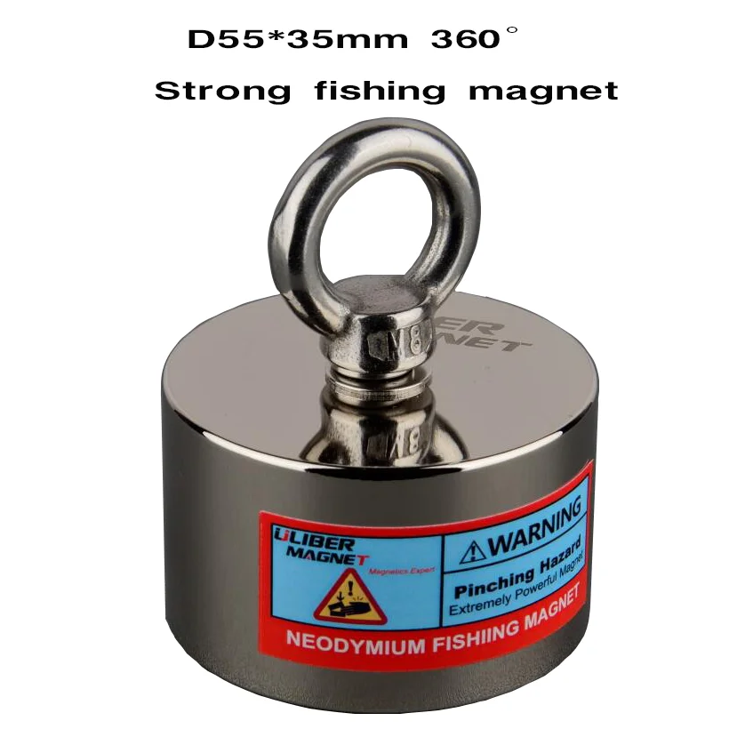 Neodímio Forte Magnético Profundo Pote Ímãs Salvamento de Pesca Busca Tesouro Lago do Rio do Mar N52 D55 x 35 mm 200kg