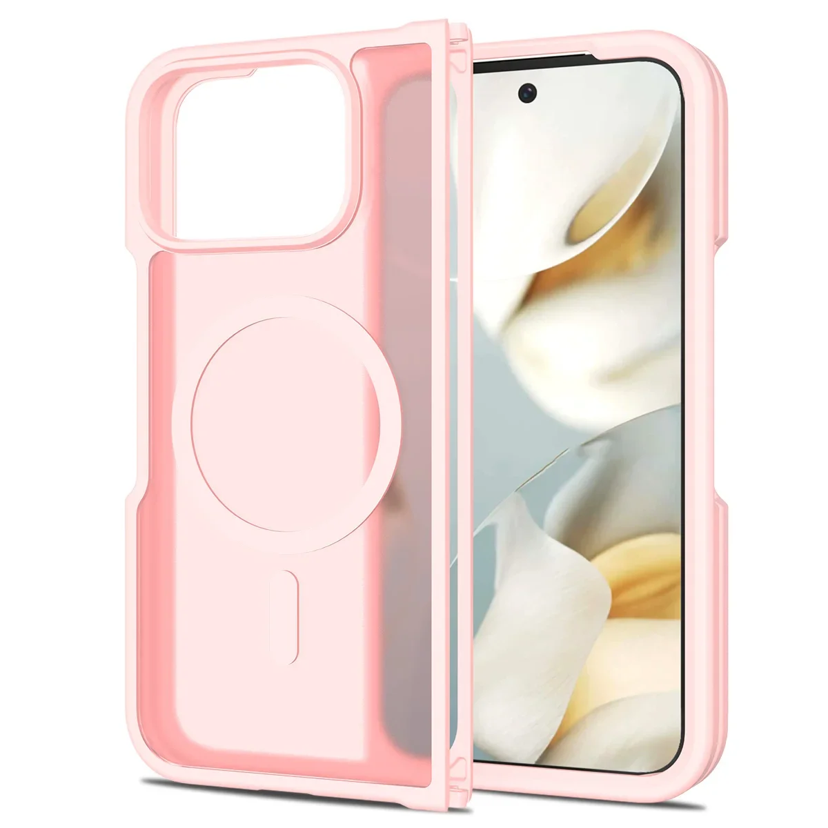 Matte Translucent Magnetic Phone Case with Wireless Charging Protection