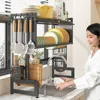 Storage Rack Above Kitchen Sink Cutlery Storage Cabinet Multi Functional Dust-proof Belt Cabinet Door Bowl Tray Drain Rack 3