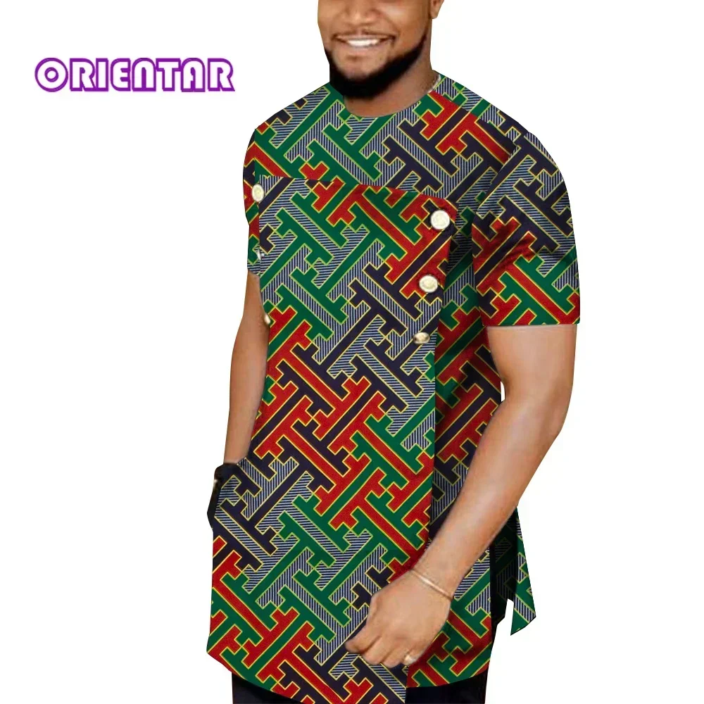 African Men Clothes Ankara Fashion Dashiki Shirt Africa Style