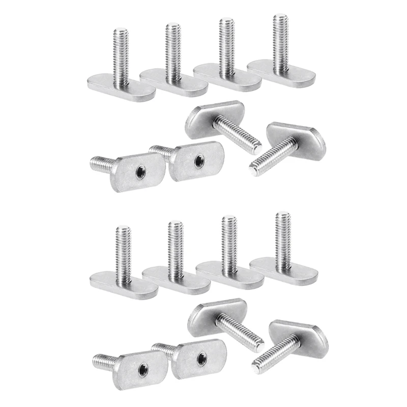 

16 Pcs Kayak Rail/Track M6 Screws & Nuts T Slot Bolt Replacement Stainless Steel Gear Mounting Bolt Kayak Accessories