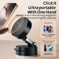Mini Vacuum Double Side Magnetic Suction Cup Holder For iPhone Universal Android Smartphone Foldable Kitchen Lazy Phone Bracket - Image 3