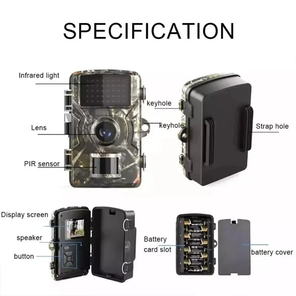 Security Camera Hunting Trail Camera 16MP 1080P 940nm Night Vision Infrared Motion Activated Trigger Outdoor Wildlife Photo Traps