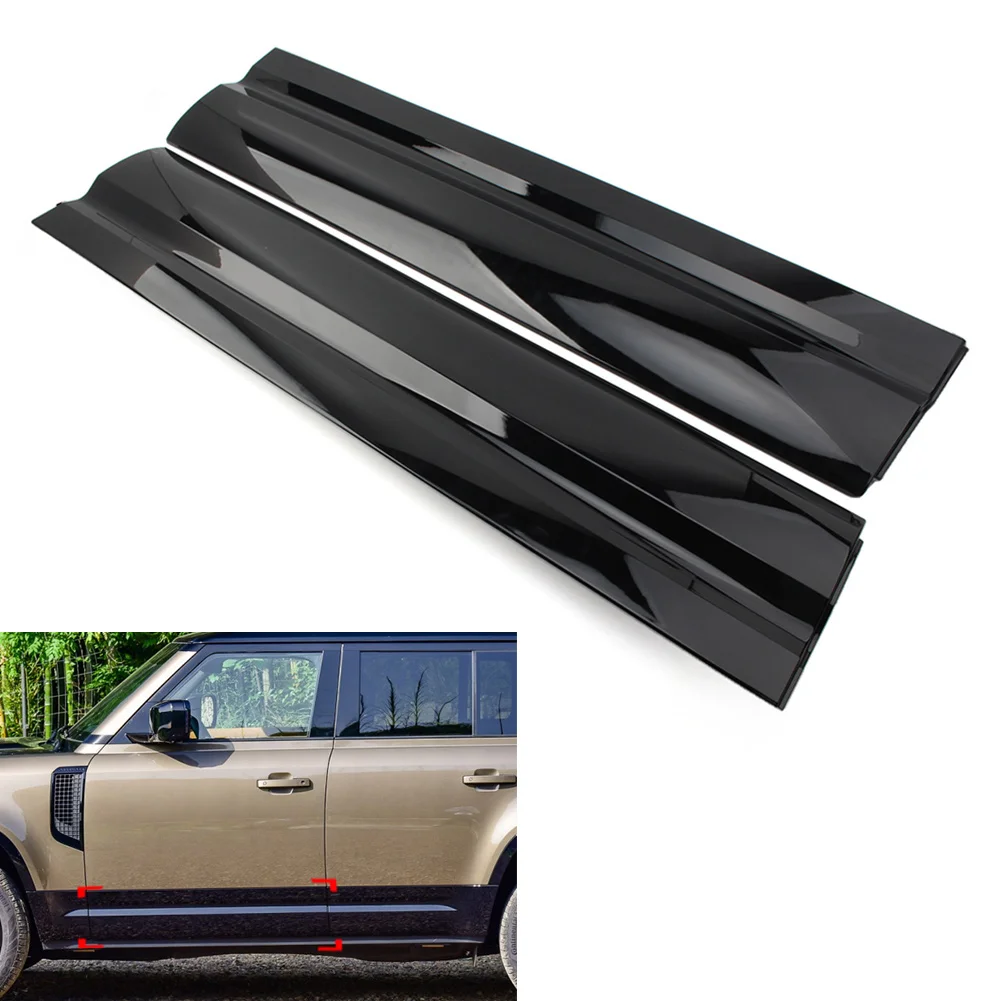 

Car Front Door Exterior Lower Moulding Cover Decoration Trim For Land Rover Defender 2019 2020 2021 2022 Glossy Black