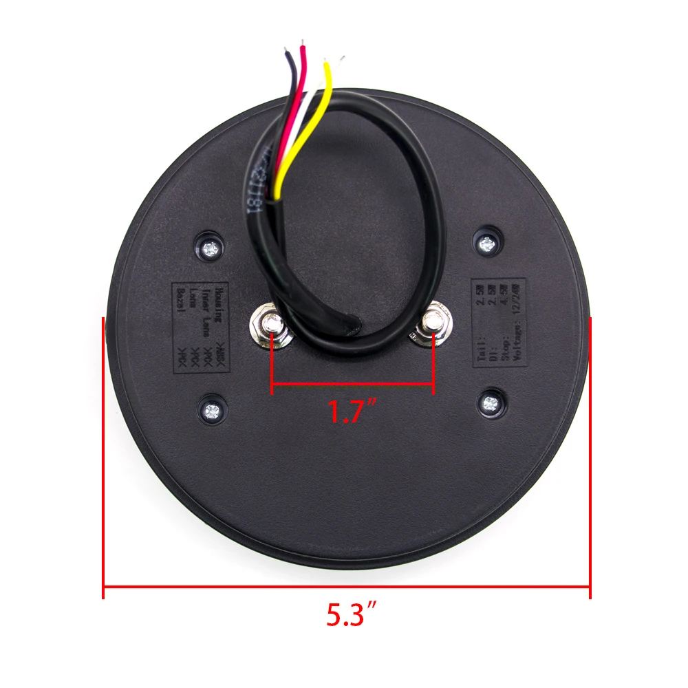 2pcs 5.3" 50 LED Round Trailer Tail Light With Brake Light DRL Flow light Turn Signal Lamp Car Truck Bus Vans Caravan Lorry