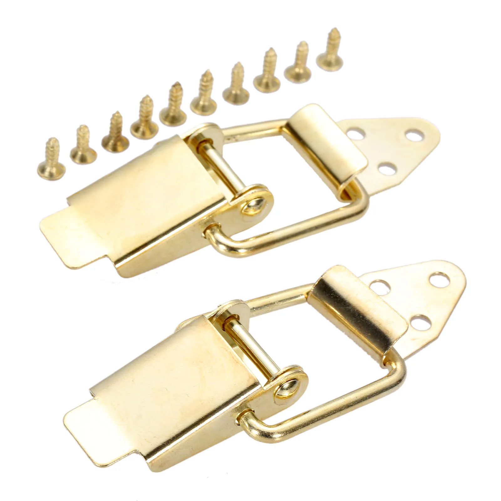 Gold Cabinet Box Locks Spring Loaded Latch Catch Toggle Iron Hasps For Sliding Door Window 80*18mm 2pcs