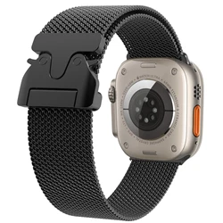 Titanium Metal Loop Bracelet for 42-44-45-49mm-L (Black)