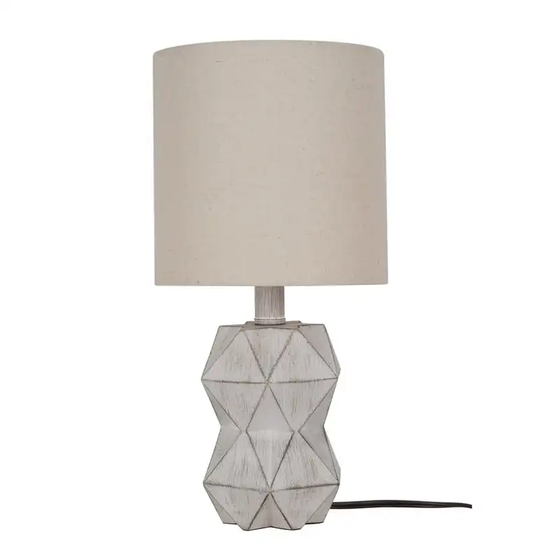 

Wash Faceted Faux Wood Table Lamp, 15.75"H