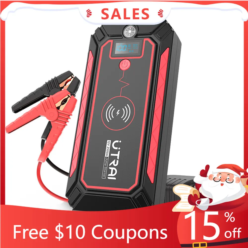 Utrai Car Jump Starter Tools 2500A Booster Con Dispositivo Di Avvio Del Jumpstart Di Ricarica Wireless Avviatori All'Ingrosso Della Fabbrica Oem