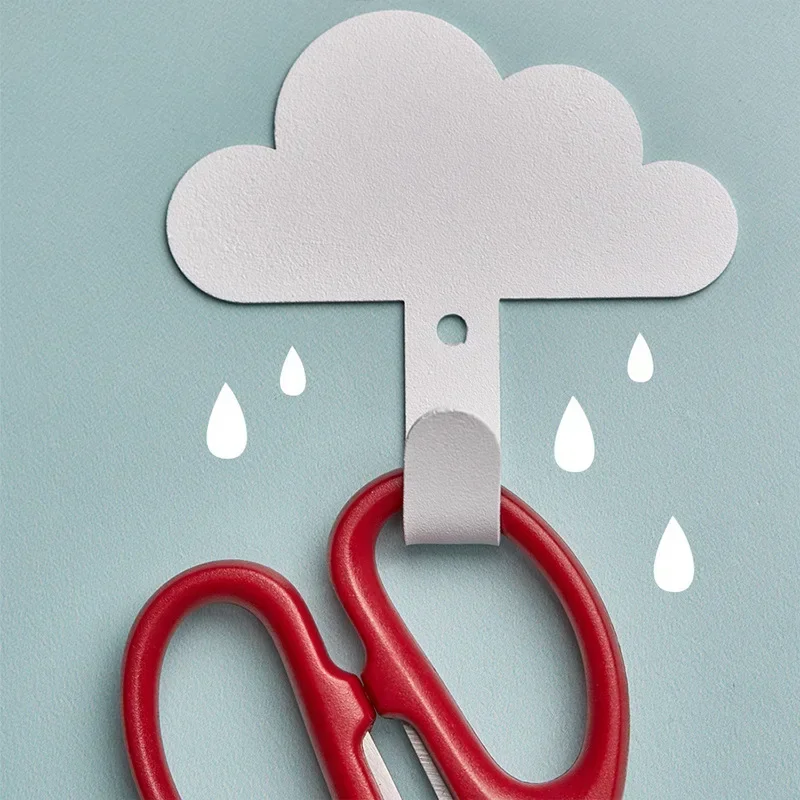 Cute Cloud Self Adhesive Wall Door Hangers Clothes Hat Storage Racks Home Decor Key Holder Towel Coat Hooks Kitchen Organizer
