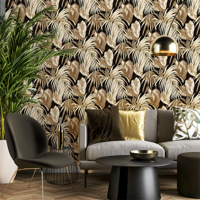 

Modern simple green plant Southeast Asia banana leaf wallpaper Northern Europe living room bedroom hotel background wall paper