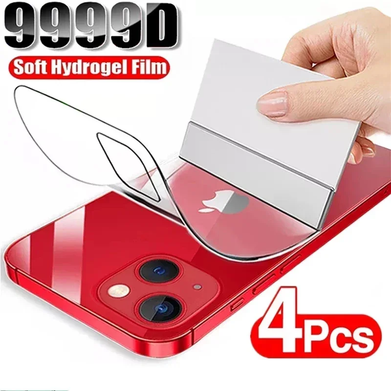 

4 шт., мягкая защитная пленка на заднюю панель для iPhone 11, 12, 13, 14, 15 Pro Max, 14, 6, 7, 8 Plus, 12, 13, Mini, 14 Pro, не стеклянная пленка