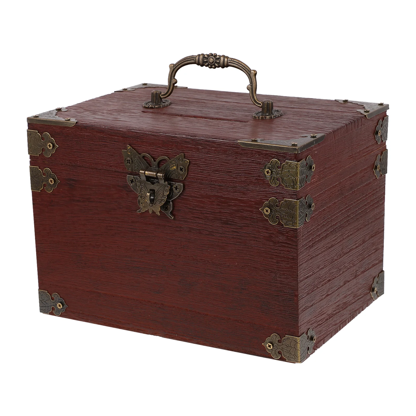 

Wooden Piggy Bank Vintage Treasure Chest Coin Money Storage Case Treasure Chest Jewelry Case Random Style