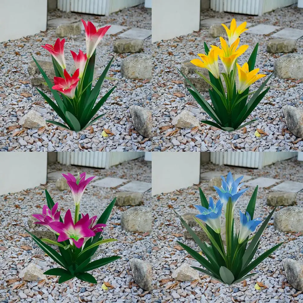 

Plant Ornaments Creative Lily Crafts Outdoor Yard Flower Lawn Sculpture Garden Decorations Decorations Building G1X5