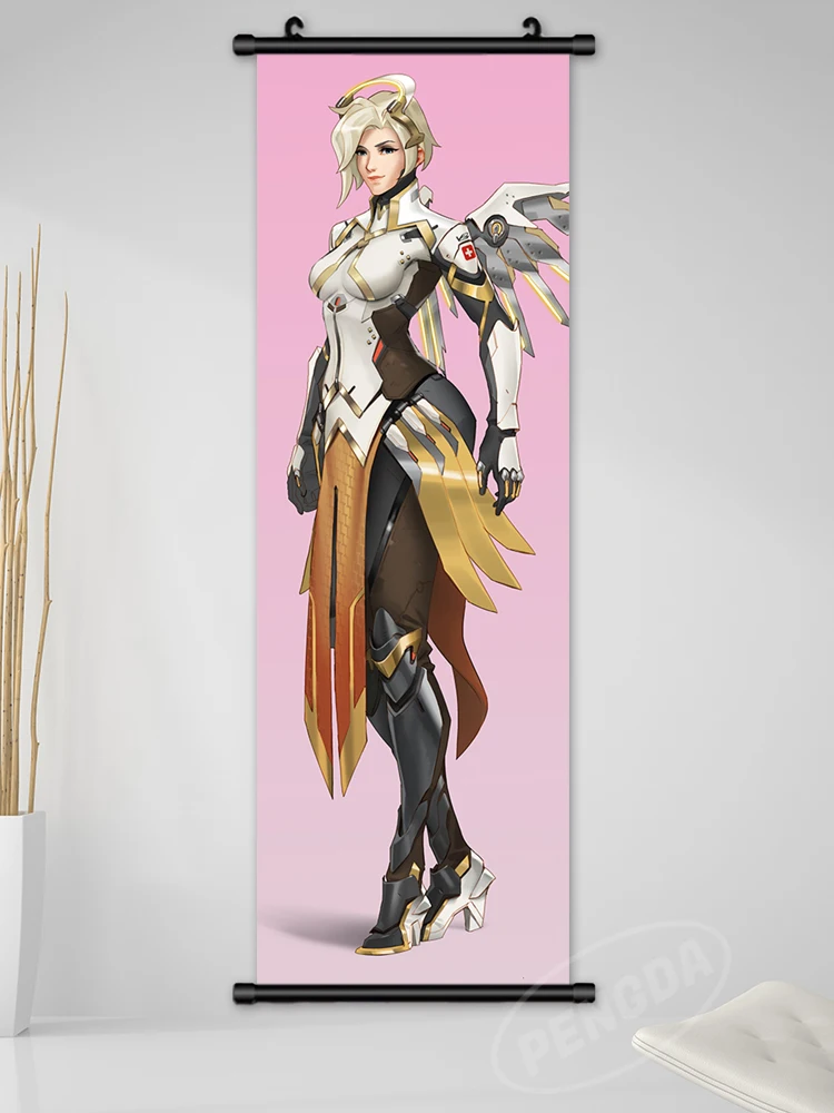 Living RoomCanvas Print Overwatch Painting Mercy Wall Symmetra Art Tracer  Picture D.Va Poster Home Decor Zarya Hanging Scrolls - AliExpress