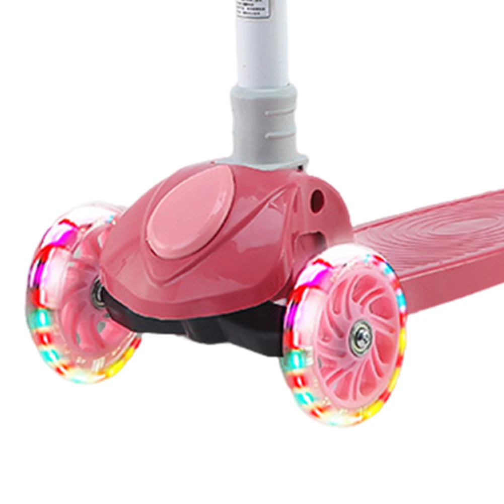 Kick Scooter Light-Up Wheels 3 Wheel Scooter Adjustable Height Kids Push Non-Slip Deck for Children Ages 3-10