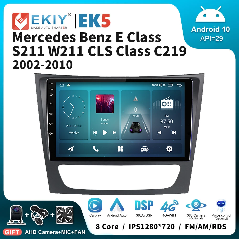 

EKIY EK5 Android Auto Car Radio For Benz E Class S211 W211 CLS Class C219 2002 - 2010 Carplay Stereo 2 Din DSP DVD Head Unit GPS