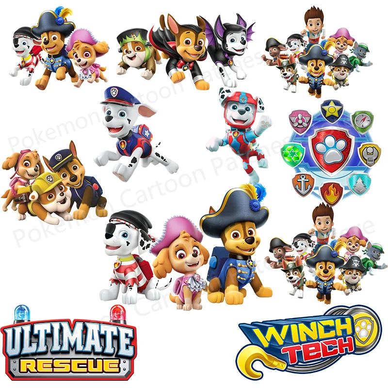 Animal Paw Patrol Heat Transfers Vinyl Thermal Patches for Clothing DIY  T-shirt Stickers on Children Sweatshirt Decor Patch Gift