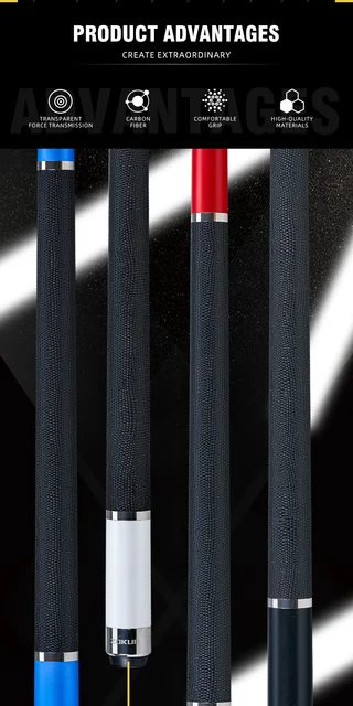 ZOKUE ビリヤードキュー カーボンシャフト Zokue-カーボンファイバープールキュースティックキット,フル