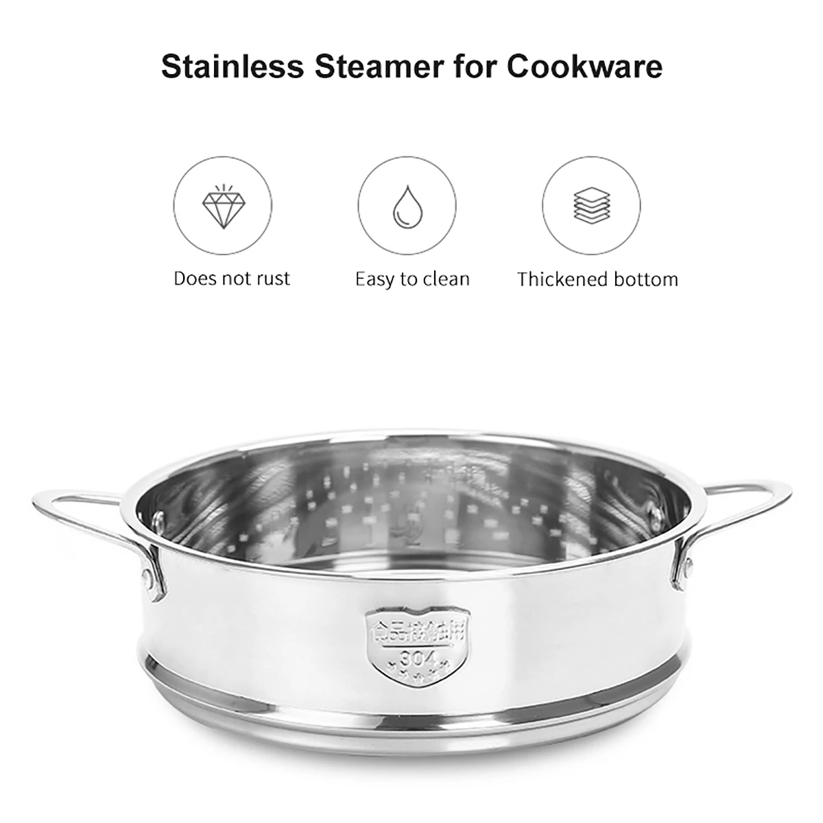 20cm Thickening Food Steam Rack Stainless Steel Steamer Double Ear for Soup Pot Milk Pot Kitchen Tools steamer rack steamer basket