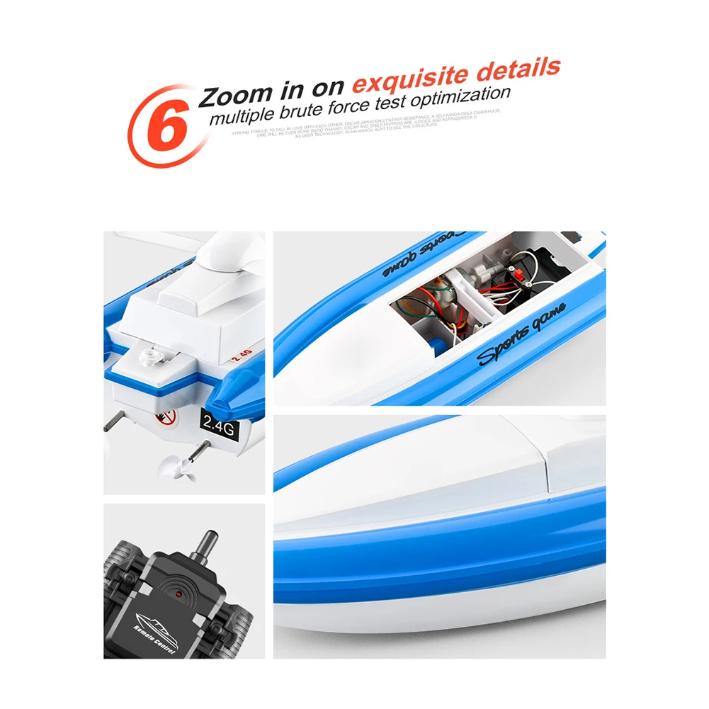 2.4G RC Boat High Speed Racing Boat 20km/h Rechargeable 4CH Electric Remote Control Boats with Bag Ship Model Toy Gifts for Boys