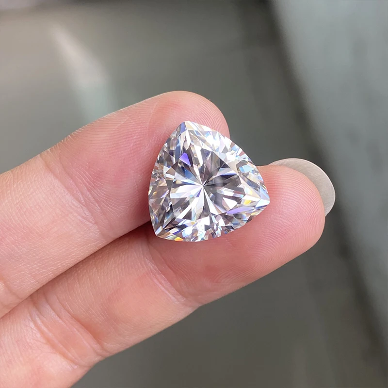 DJMAX 2-14mm Trillion Cut Moissanite Loose Stones Full Triangle Moissanite Diamond Gemstones D Color & VVS1 For Jewelry Making 5