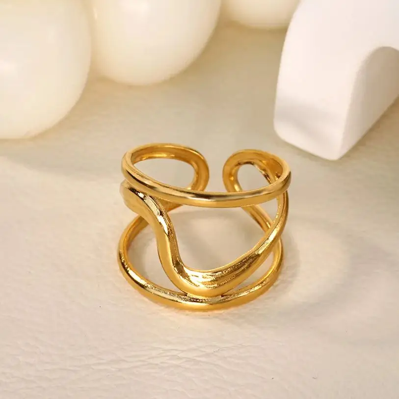 Hollow Irregular Minimalist Rings for Women Wedding Anniversary Gift
