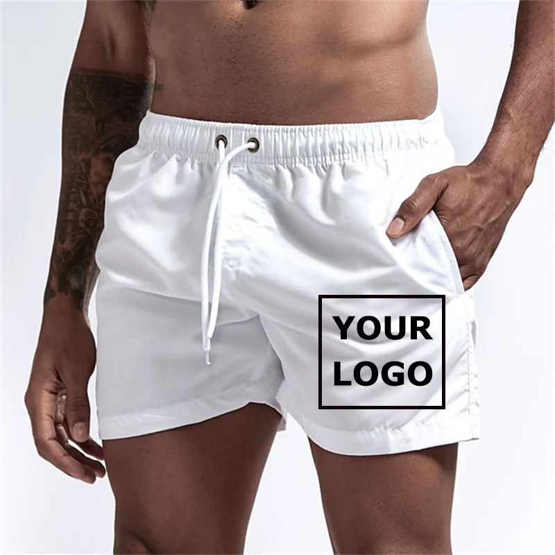 Swim Trunks Swim Shorts Men Summer Beach Board Shorts Pockets Mesh Liner Quick Dry