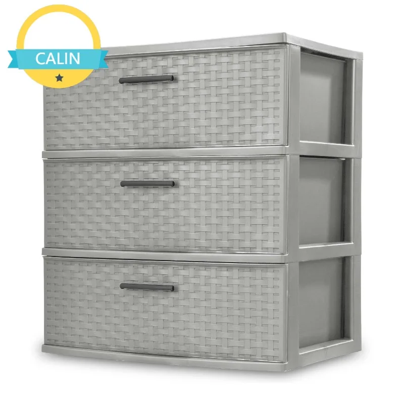 

Sterilite 3 Drawer Wide Weave Tower Cement