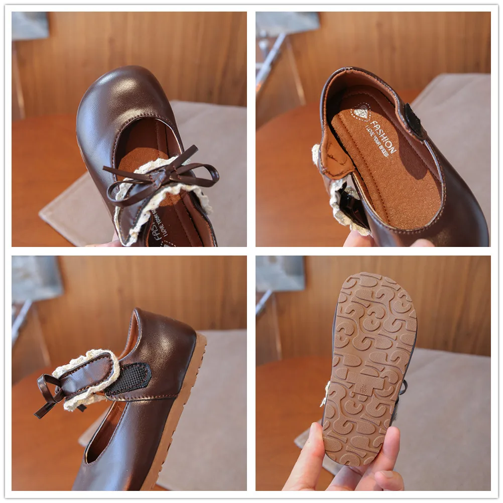 Leather Kids Ballet Flats Shoes for Girls