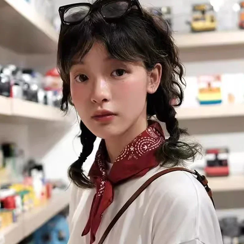 New Fashion Hip Hop Wine Red Hair Scarf Unisex Retro Square Scarves Headwear Bandanna Hair Band Neck Wrist Wrap Band Accessories