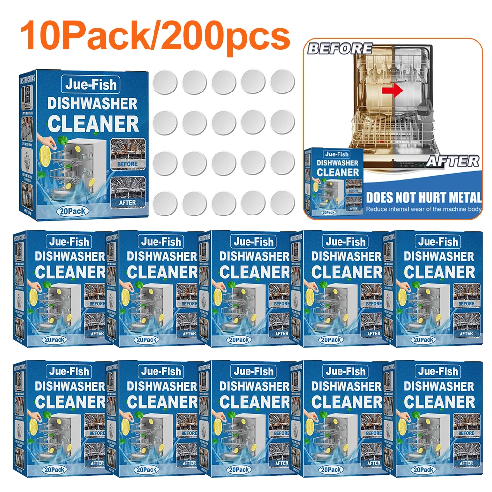 Dishwasher Cleaner Strong Oil Stain Removal Descaling Detergent Tablets 1-10pack Kitchen Cleaning Tools Dishwasher Cleaning for dishwasher cleaner