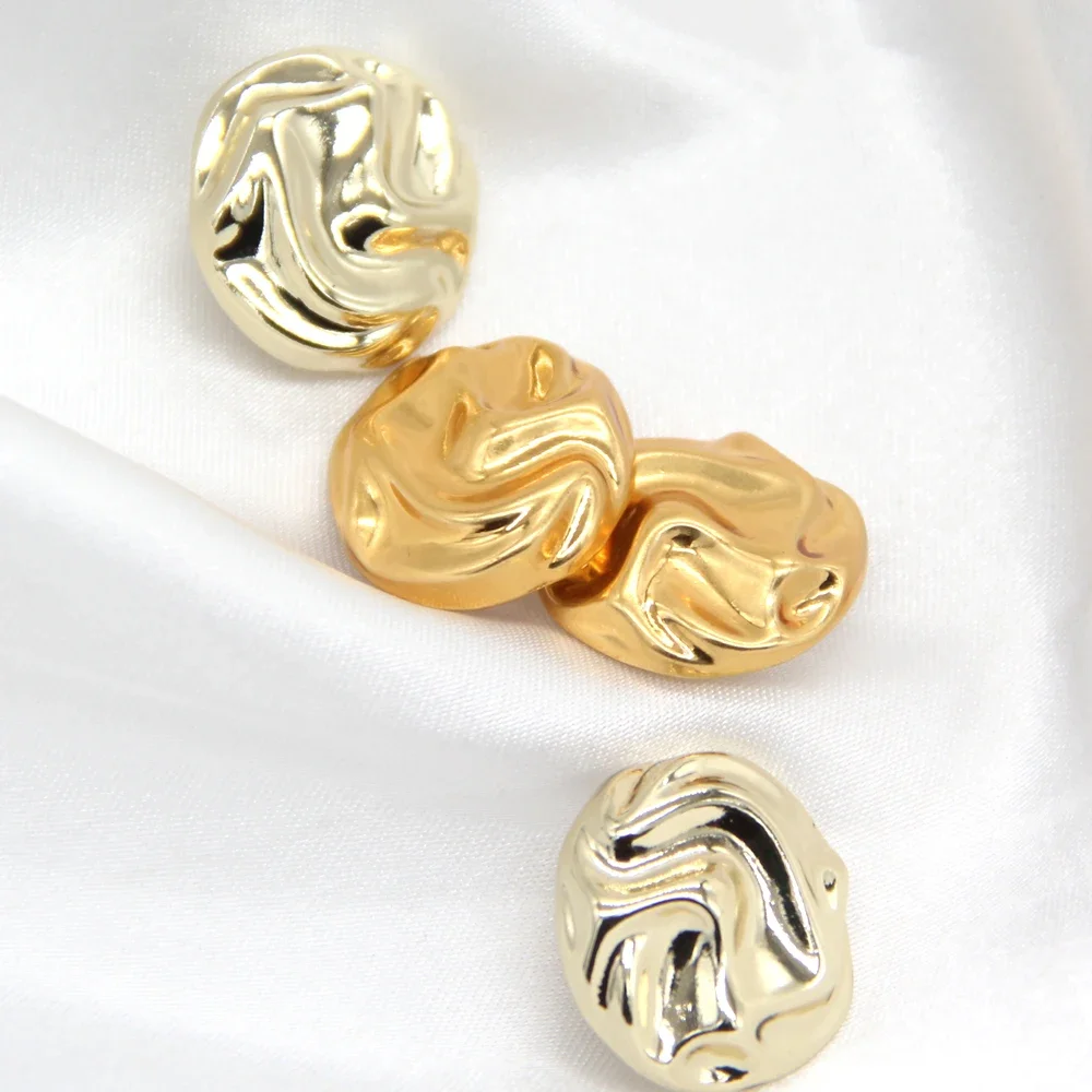 DOTOLLE Irregular Shape Women Coat Gold Metal Buttons With Shank For Clothes Retro Female Blazer Suit Jacket Sewing Accessories