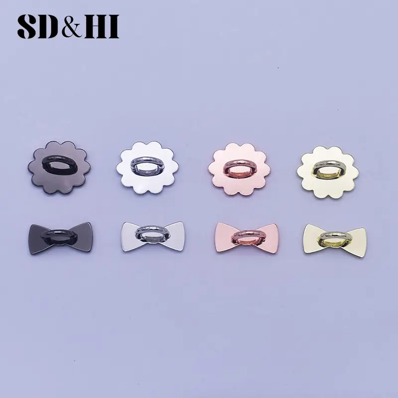 2/4PCS Adhesive Metal Stars Moon Bow Phone Charm Holder Phone Case Finger Ring Stand Hook Buckle Charm Clasp Accessory String - Image 2