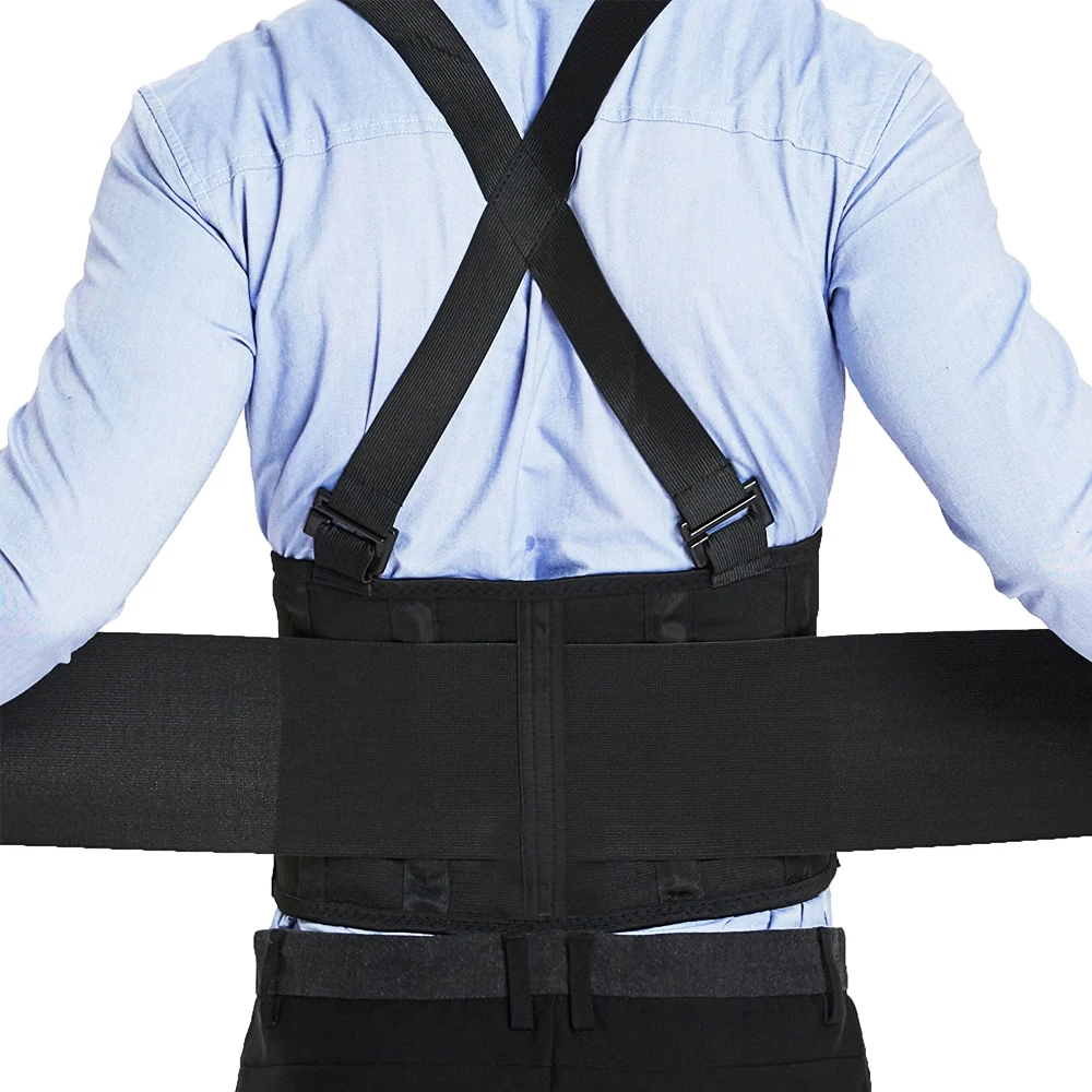 1Piece Work Back Brace for Men Women,Adjustable Lower Back Support Belt with Suspenders for Heavy Lifting Safety & Protection