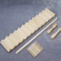 Dollhouse Miniatures,1/12 Wooden Stair Stringer Step Staircase With Handrail Model Doll House Decor Model 2